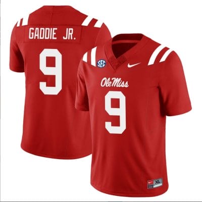 DeShawn Gaddie Jr Jersey #9 Ole Miss Rebels Football All Stitched Red 10 DeShawn Gaddie Jr Jersey #9 Ole Miss Rebels Football All Stitched Red