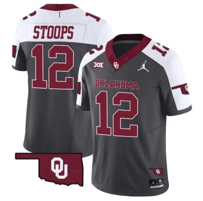 Drake Stoops Jersey #12 Oklahoma Sooners Vapor Limited College Football Stitched Special Anthracite