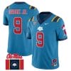 DeShawn Gaddie Jr Jersey #9 Ole Miss Rebels Football Flag Patch All Stitched Blue 2