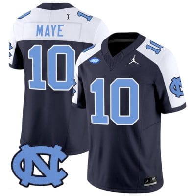 Drake Maye Jersey #10 North Carolina Tar Heels Vapor Limited College Football Navy Alternate 8 Drake Maye Jersey #10 North Carolina Tar Heels Vapor Limited College Football Navy Alternate