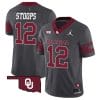Drake Stoops Jersey #12 Oklahoma Sooners Vapor Limited College Football Stitched Anthracite