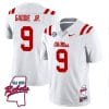 DeShawn Gaddie Jr Jersey #9 Ole Miss Rebels Football Ole Map All Stitched White
