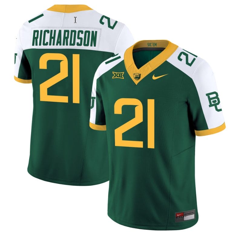 Dominic Richardson Jersey #21 Baylor Bears Vapor Limited College Football All Stitched Green Alternate 1 Dominic Richardson Jersey #21 Baylor Bears Vapor Limited College Football All Stitched Green Alternate