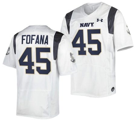 Daba Fofana Jersey #45 Navy Midshipmen Premier Replica College Football White