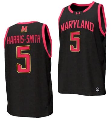 DeShawn Harris Smith Jersey #5 Maryland Terrapins College NIL Replica Basketball Black