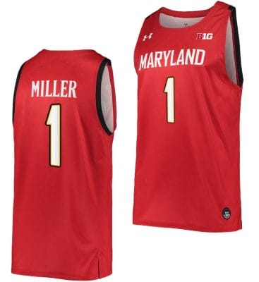 Diamond Miller Jersey #1 Maryland Terrapins College NIL Replica Basketball Red