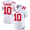 Eli Manning Jersey #10 Ole Miss Rebels Football Vapor Limited All Stitched White