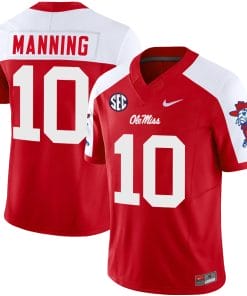 Eli Manning Jersey #10 Ole Miss Rebels Football Vapor Limited All Stitched Red Alternate