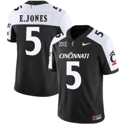 Emory Jones Jersey #5 Cincinnati Bearcats Vapor Limited College Football All Stitched Black Alternate