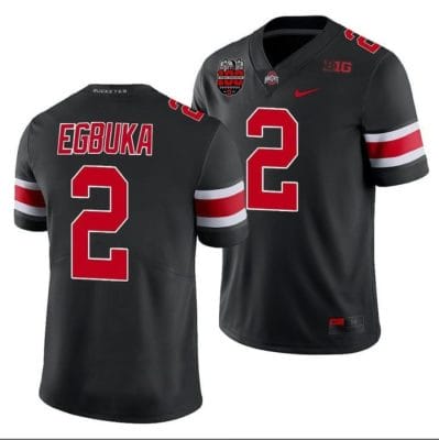 Emeka Egbuka Jersey #2 Ohio State Buckeyes Ohio Stadium Patch College Football Black 8 Emeka Egbuka Jersey #2 Ohio State Buckeyes Ohio Stadium Patch College Football Black