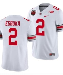 Emeka Egbuka Jersey #2 Ohio State Buckeyes Ohio Stadium Patch College Football White