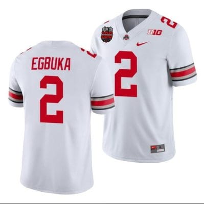 Emeka Egbuka Jersey #2 Ohio State Buckeyes Ohio Stadium Patch College Football White