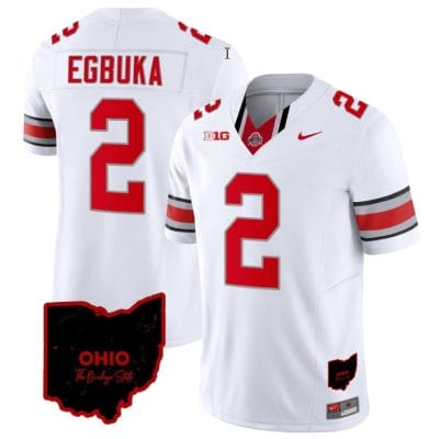 Emeka Egbuka Jersey #2 Ohio State Buckeyes College Football Stitched Vapor Limited Ohio Patch White 8 Emeka Egbuka Jersey #2 Ohio State Buckeyes College Football Stitched Vapor Limited Ohio Patch White