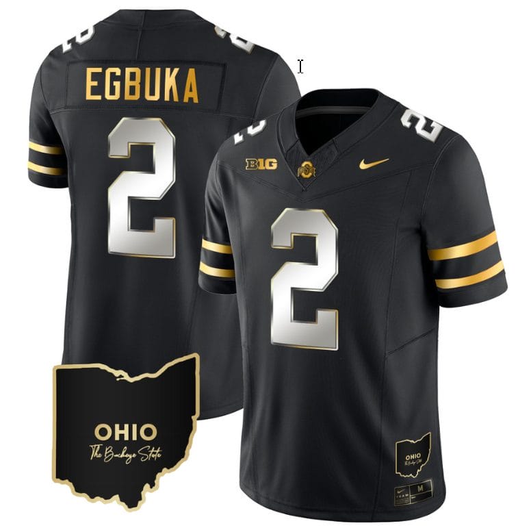 Emeka Egbuka Jersey #2 Ohio State Buckeyes College Football Stitched Vapor Limited Gold Ohio Patch Black Limited 1 Emeka Egbuka Jersey #2 Ohio State Buckeyes College Football Stitched Vapor Limited Gold Ohio Patch Black Limited