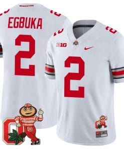 Emeka Egbuka Jersey #2 Ohio State Buckeyes Mascot Patch College Football White
