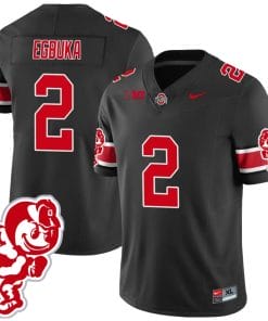 Emeka Egbuka Jersey #2 Ohio State Buckeyes Football 2023 Stitched Brutus Buckeye Patch Black