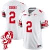 Emeka Egbuka Jersey #2 Ohio State Buckeyes Football 2023 Stitched Brutus Buckeye Patch White