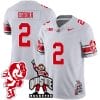 Emeka Egbuka Jersey #2 Ohio State Buckeyes Football Stitched Brutus Buckeye Patch Gray