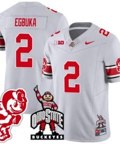 Emeka Egbuka Jersey #2 Ohio State Buckeyes Football Stitched Brutus Buckeye Patch Gray