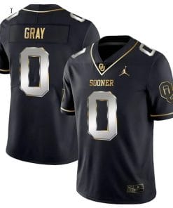 Eric Gray Jersey #0 Oklahoma Sooners College Football Stitched Black Gold