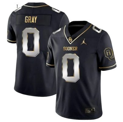 Eric Gray Jersey #0 Oklahoma Sooners College Football Stitched Black Gold