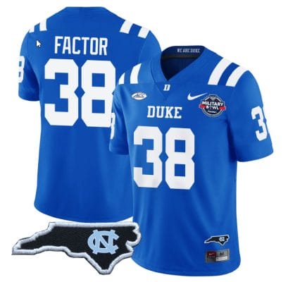 Factor Jersey #38 Duke Blue Devils Football Limited Royal - NC State