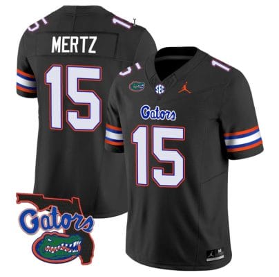 Graham MertzJersey #15 Florida Gators Vapor Limited Florida Map College Football Black