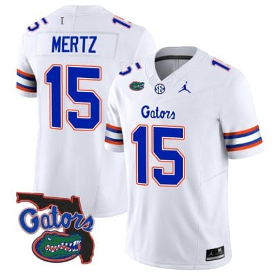 Graham MertzJersey #15 Florida Gators Vapor Limited Florida Map College Football White 8 Graham MertzJersey #15 Florida Gators Vapor Limited Florida Map College Football White