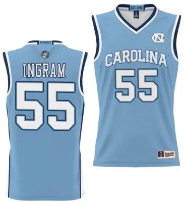 Ingram Blue Jersey #55 UNC Tar Heels College NIL Basketball Lightweight Blue