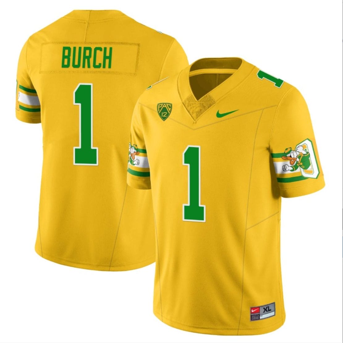 Jordan Burch Jersey #1 Oregon Ducks ‘Mighty Oregon’ Throwback Football Uniforms Yellow 1 Jordan Burch Jersey #1 Oregon Ducks ‘Mighty Oregon’ Throwback Football Uniforms Yellow