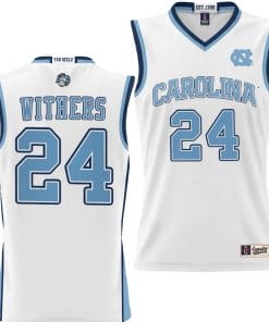 Jae'Lyn Withers Jersey #24 UNC Tar Heels College NIL Basketball Lightweight White
