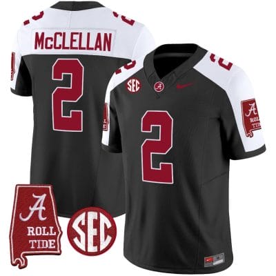 Jase McClellan Jersey #2 Alabama Crimson Tide Vapor Limited Football Alabama Map Black Alternate