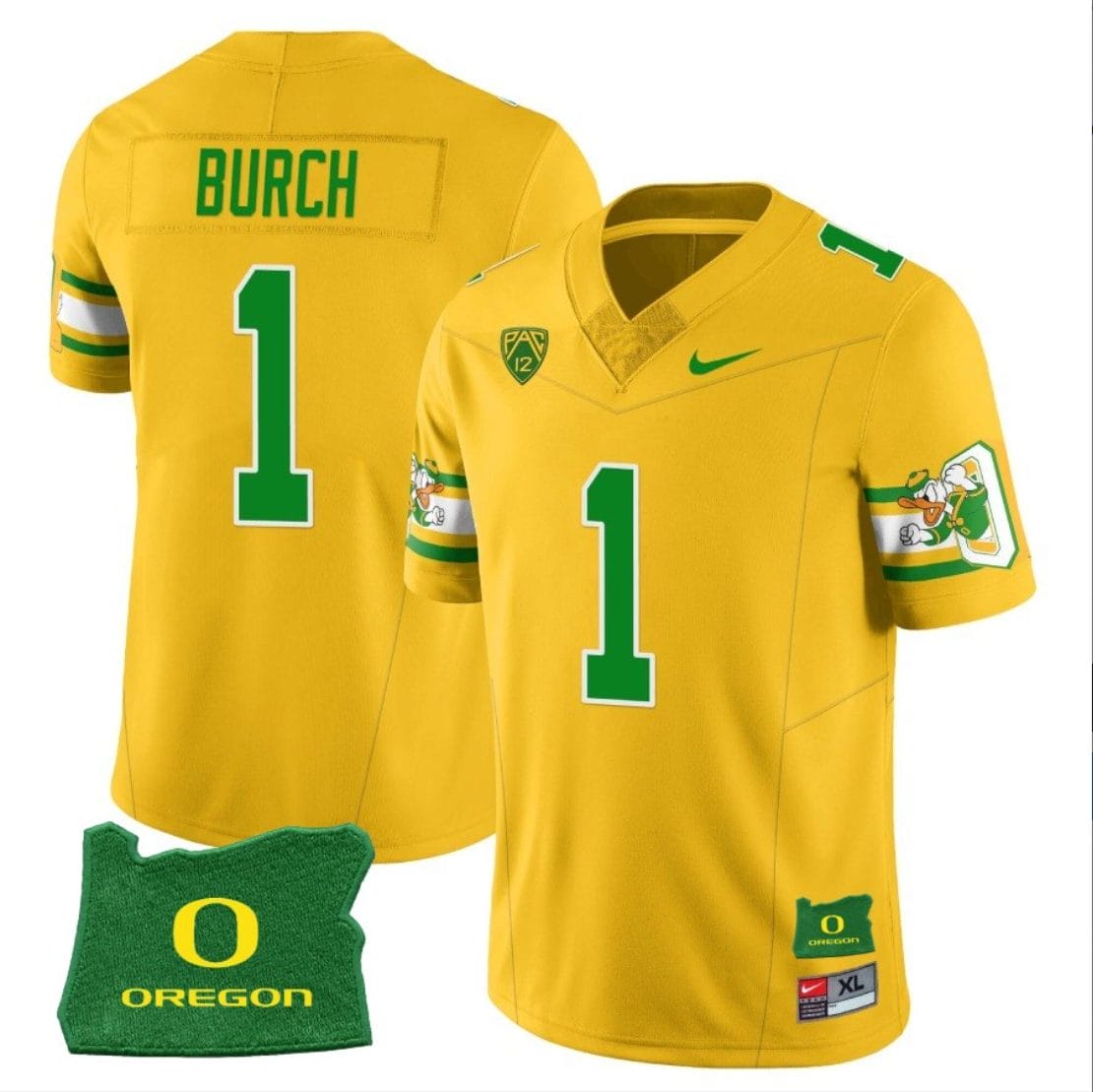 Jordan Burch Jersey #1 Oregon Ducks ‘Mighty Oregon’ Throwback Football Uniforms Oregon State Patch Yellow 1 Jordan Burch Jersey #1 Oregon Ducks ‘Mighty Oregon’ Throwback Football Uniforms Oregon State Patch Yellow