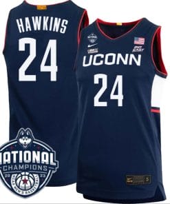 Jordan Hawkins Jersey #24 UConn Huskies 2023 National Champions College Basketball Navy