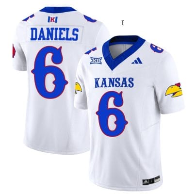 Jalon Daniels Jersey #6 Kansas Jayhawks Blackhawk Vapor Limited Football White