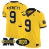 JJ McCarthy Jersey #9 Michigan Wolverines 1000 Wins Patch Vapor Limited Football Maize