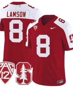 Justin Lamson Jersey #8 Standford Cardinal Jersey Vapor Limited College Football Crimson Alternate