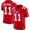 Jordan Watkins Jersey #11 Ole Miss Rebels Football Vapor Limited All Stitched Red
