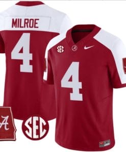 Jalen Milroe Jersey #4 Alabama Crimson Tide Vapor Stitched Football Alabama Map Alternate