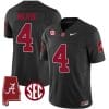 Jalen Milroe Jersey #4 Alabama Crimson Tide Vapor Stitched Football Alabama Map Black