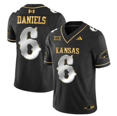 Jalon Daniels Jersey #6 Kansas Jayhawks Blackhawk Gold Vapor Football Black Limited