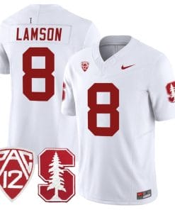 Justin Lamson Jersey #8 Standford Cardinal Jersey Vapor Limited College Football White