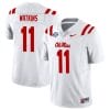 Jordan Watkins Jersey #11 Ole Miss Rebels Football All Stitched White