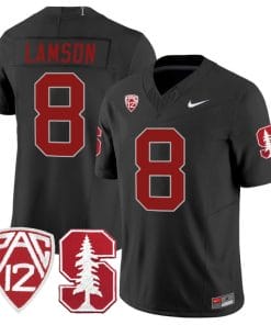 Justin Lamson Jersey #8 Standford Cardinal Jersey Vapor Limited College Football Black