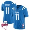 Jordan Watkins Jersey #11 Ole Miss Rebels Football Ole Map All Stitched Blue 6 Jordan Watkins Jersey #11 Ole Miss Rebels Football Ole Map All Stitched Blue