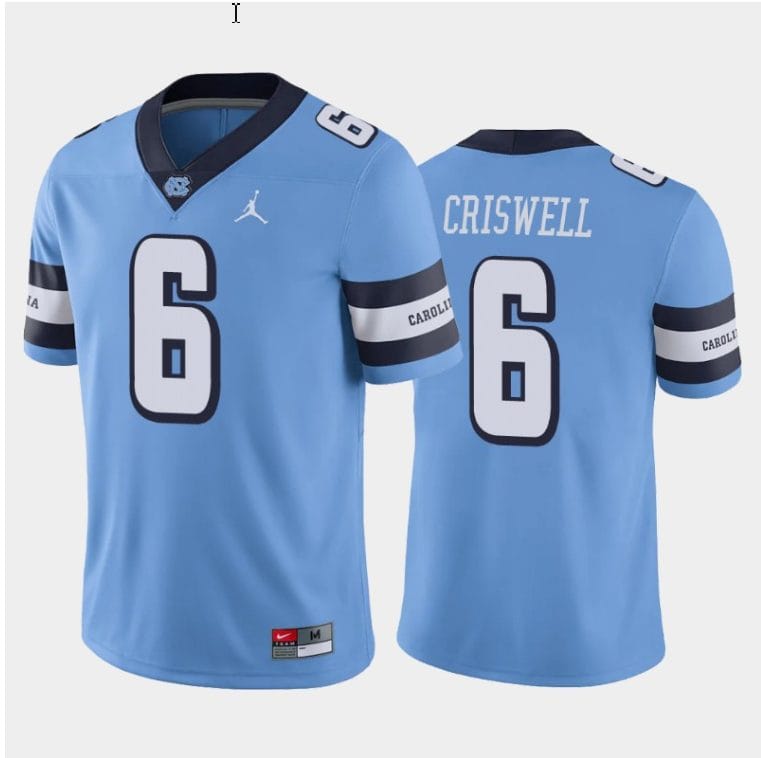 Jacolby Criswell Jersey #6 North Carolina Tar Heels College Football All Stitched Blue 1 Jacolby Criswell Jersey #6 North Carolina Tar Heels College Football All Stitched Blue