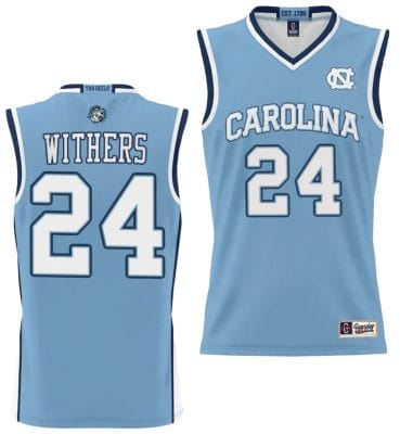 Jae'Lyn Withers Jersey #24 UNC Tar Heels College NIL Basketball Lightweight Blue