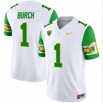 Jordan Burch Jersey #1 Oregon Ducks ‘Mighty Oregon’ 1984 Throwback Football Uniforms Green Sleeves 10 Jordan Burch Jersey #1 Oregon Ducks ‘Mighty Oregon’ 1984 Throwback Football Uniforms Green Sleeves