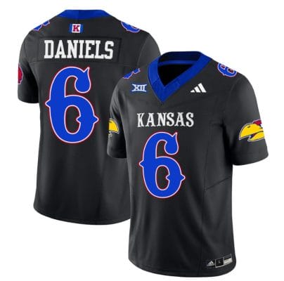 Jalon Daniels Jersey #6 Kansas Jayhawks Blackhawk Vapor Limited Football Black 8 Jalon Daniels Jersey #6 Kansas Jayhawks Blackhawk Vapor Limited Football Black