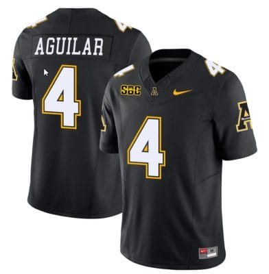 Joey Aguilar Jersey #4 Appalachian State Mountaineers Vapor Limited College Football Black